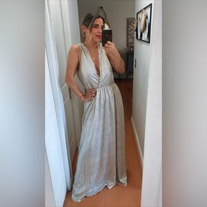 Ralph Lauren Silver Maxi Dress